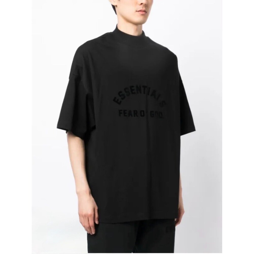 Fear of God Essentials Men's Black Logo Print Drop T-Shirt Size L